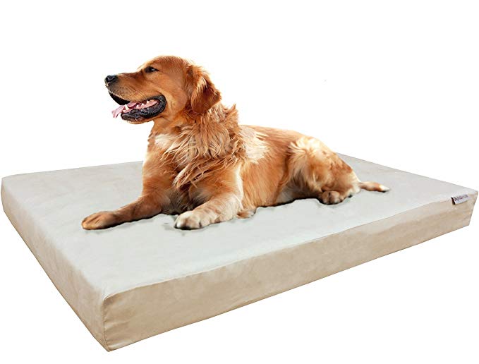 Dogbed4less Orthopedic Gel Cooling Memory Foam Dog Bed, Waterproof Liner with Durable Washable External Cover for Small Medium to Extra Large Pets