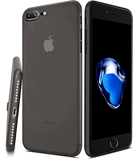 TOZO Case for iPhone 7 Plus, PP [0.35mm] Ultra-Thin / Slim [Perfect Fit] Thinnest Hard Protect Case Back Cover Bumper [Semi-transparent] Lightweight for iPhone 7 Plus 5.5 inch. [Matte black]