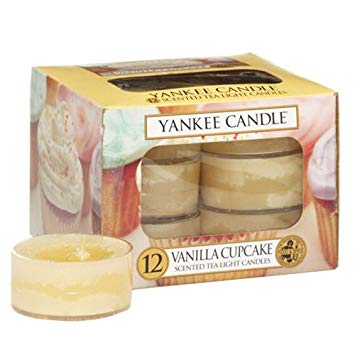 Yankee Candle Tea Light Candles, Vanilla Cupcake, Pack of 12