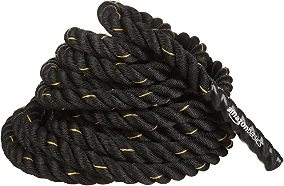 Amazon Basics Battle Exercise Training Rope - 30/40/50 Foot Lengths, 1.5/2 Inch Widths