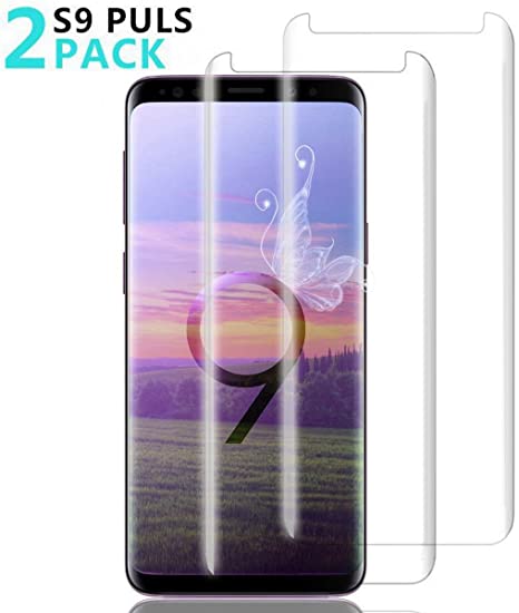 [2 - Pack] Samsung Galaxy S9 Plus Screen Protector, TEIROO [9H Hardness][Anti-Fingerprint][Ultra-Clear][Bubble Free] Tempered Glass Screen Protector for Galaxy S9 Plus