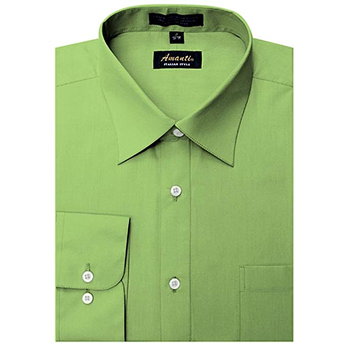Amanti Apple Green Colored Men's Dress Shirt Long Sleeve Classic 15.5-32/33