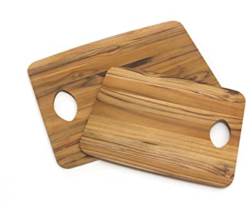 Lipper International 7269 Teak Wood Cutting Boards, Set of 2, Includes 1 Small and 1 Large