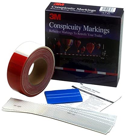 3M Scotchlite Red & White Conspicuity DOT Tape - Model# 06398