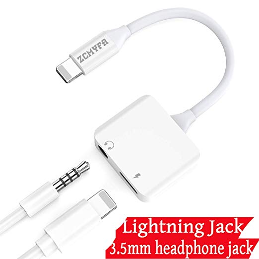 Compatible Phone XS Max Phone XS Even Phone 8 7 Support iOS 12 Below Headphone Adapter Phone Adapter 3.5mm Jack Dongle Earphone Connector Convertor 2 in 1 Cable Charge Audio Adaptor