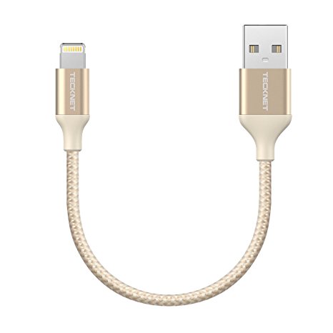 Lightning Cable, TeckNet PowerLink Premium Lightning to USB Cable (0.1M) Apple MFi Certified - Nylon Fiber, Perfect For the iPhone 7 7S 6 6S Plus, iPad Pro, Mini 4, Air 2, iPod Touch