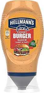 Hellmann's UEFA EURO 2024 Limited Edition Chunky Burger Sauce Condiment 100% recyclable squeeze bottle for delicious burgers, wraps or chips 250 ml