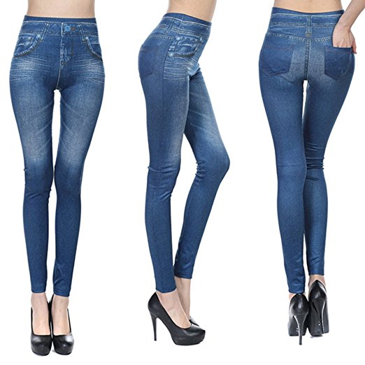 Amazon Prime Deals Pop Fashion Jeggings Jeans for Women Washed Denim Leggings