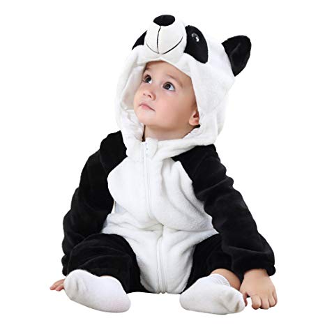 COOKY.D Infant Hooded Baby Rompers Animal Jumpsuit Soft Flannel Winter Cosplay Costume Baby Girls Boys