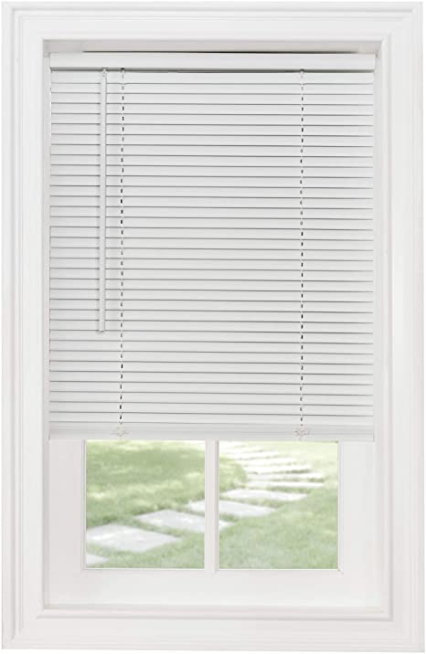 Home Furnishings Cordless Morningstar 1" Light Filtering Mini Blind, Width 18inch, Pearl White Limited Edition