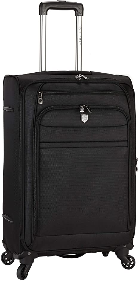 Travelers Club Business Class Expandable Spinner Luggage, Executive Black, Checked-Medium 24-Inch