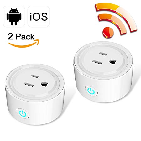 Smart Plug, Ollivan Wifi Smart Socket Works with Amazon Alexa and Google Home Assistant, Mini Outlet Remote Control from Anywhere with Timing Function(2 PACK)