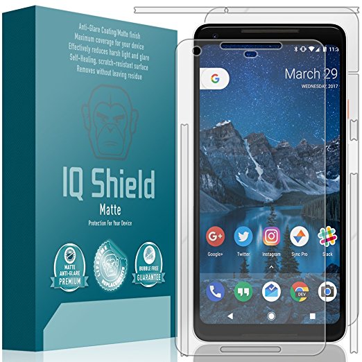 Google Pixel 2 XL Screen Protector, IQ Shield Matte Full Coverage Anti-Glare Screen Protector   Full Body Skin for Google Pixel 2 XL Bubble-Free Film