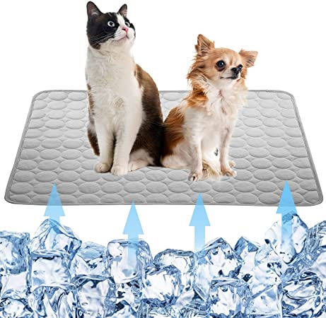 Dog Self Cooling Mat Pet,Breathable Summer Cooling Pads,WashableIce Silk Sleep Mat,Sleeping Kennel Mat Pad Non-Toxic Sleep Bed Mat for Large Dogs Cats Animal