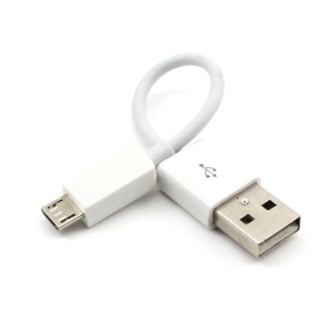 ChineOn Super Short Mini Travel Micro USB Data Sync Charger Cable for Galaxy S2 i9100(White)(Pack of 2)