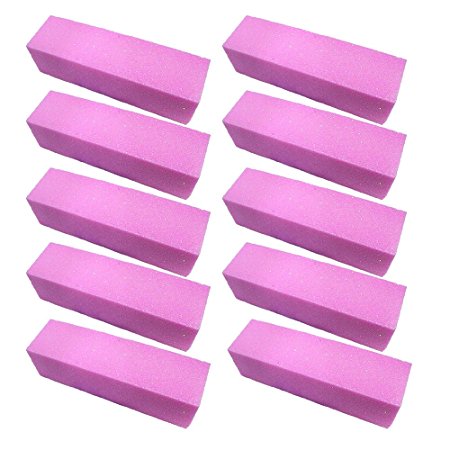 10 Pcs Pink Buffer Buffing Sanding Block File Manicure Pedicure For Nail Art