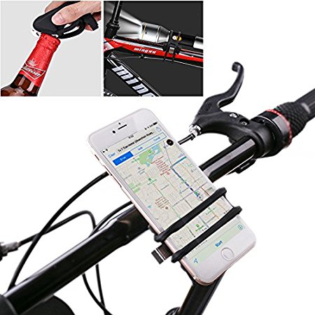 FUNS Shock-proof and Anti-Shake Bike Cell Phone Mount Bicycle Handlebar Rubber Strap Holder for Smartphones, Easy Fixing For Flashlight, Pump of Other Tools.