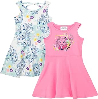 DREAMWORKS GABBY'S DOLLHOUSE Pandy Paws Kitty Fairy Girls 2 Pack Dresses Toddler to Big Kid