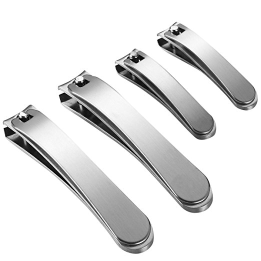 CAREMORE Nail Clippers-4pcs Stainless Steel Fingernail   Toenail Clipper Gift Set