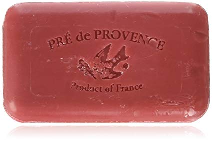 Pre de Provence Artisanal French Soap Bar Enriched with Shea Butter, Quad-Milled For A Smooth & Rich Lather (150 grams) - Raspberry