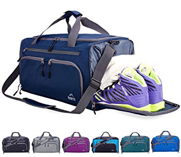 Venture Pal Packable Sports Gym Bag with Wet Pocket & Shoes Compartment Travel Duffel Bag for men and Women