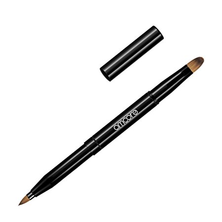 amoore Retractable Eyeshadow Brush Concealer Brush Lip Brush Makeup Brushes Dual End (Black)