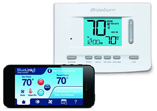 Braeburn 7205 Digital Programmable Wi-Fi Thermostat, White