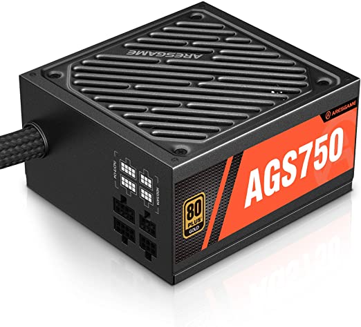 ARESGAME 750W Power Supply Semi Modular 80  Gold PSU (AGS750)