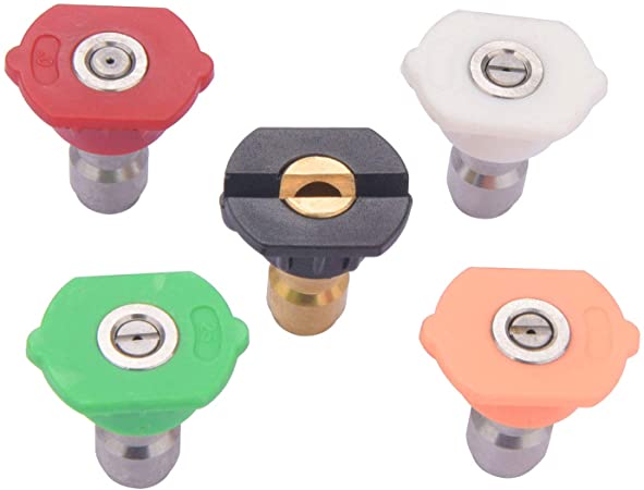 JWGJW Pressure Washer Spray Nozzle Tips Multiple Degrees 1/4 Quick Connection Design 2.5 GPM 5 Pack