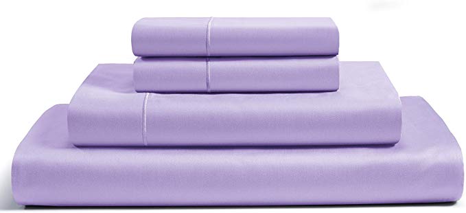 CHATEAU HOME COLLECTION 800-Thread-Count Egyptian Cotton Deep Pocket Sateen Weave Sheet Set, Ultimate Gift; Holiday Sale (Full, Lilac)