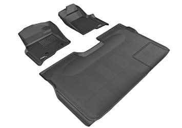 3D MAXpider Complete Set Custom Fit All-Weather Floor Mat for Select Ford F-150 Models - Kagu Rubber (Black)