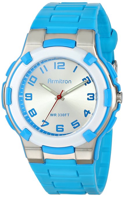 Armitron Sport Unisex 25/6420BLU Easy-to-Read Dial Textured Blue Resin Strap Watch