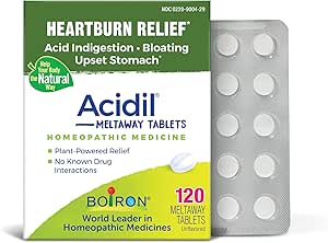 Boiron Acidil for Relief of Acid Reflux, Heartburn, Indigestion, and Upset Stomach - 120 Count