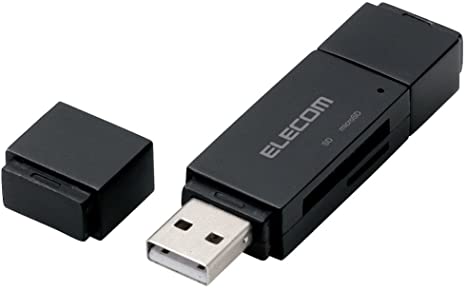 ELECOM Stick type Memory card reader USB2.0 microUSB connector mounted [Black] MRS-MBD09BK (Japan Import)