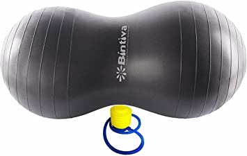 bintiva Anti-Burst Peanut Ball, Including a Free Foot Pump, for Labor, Physical Therapy, Fitness, and Exercise