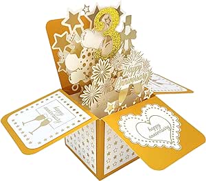 Funny 3rd Anniversary Pop up Card for Him Her, Greet Wedding Gifts for 3rd Anniversary, Happy 3 Years Marriage Anniversary 3D Card for Husband Wife, Best Three Years Aday Gift Idea for Couple