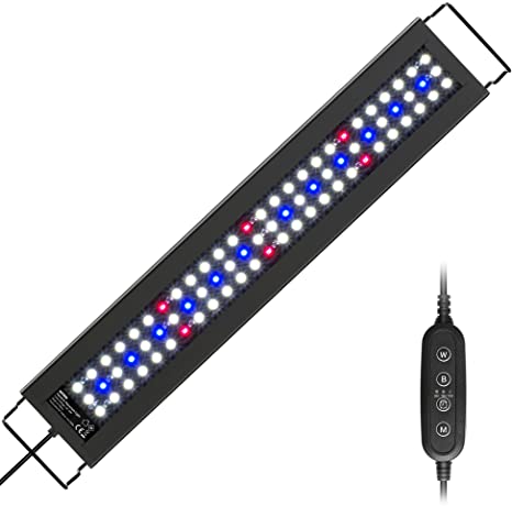 NICREW Freshwater LED Aquarium Light, Full Spectrum Fish Tank Light with Timer - Adjustable Color Spectrum and Auto On and Off, IP67, 18-24 Inch, 14 Watts