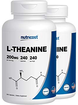 Nutricost L-Theanine 200mg, 240 Capsules - Double Strength (2 Bottles)