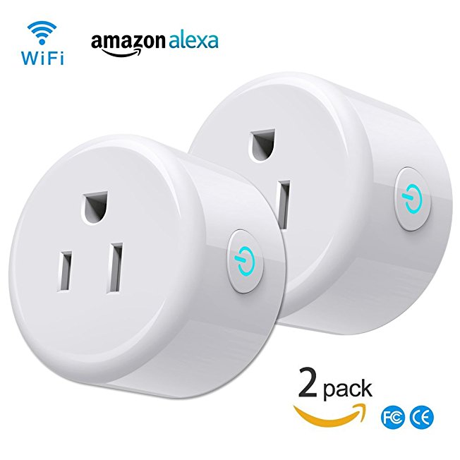 Wifi Smart Plug mini, 2 Pack, Work With Alexa Google Home, Compatible With Voice Activated Devices Echo Dot, Remote Outlet Timer Funtion No Hub Required (2 Pack)