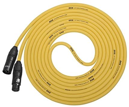 LyxPro Balanced XLR Yellow Cable 10 ft Premium Series Professional Microphone Cable