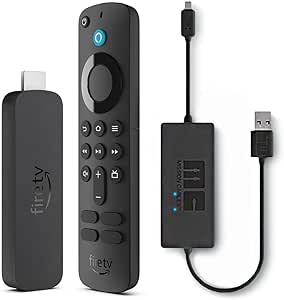 Amazon Fire TV Stick 4K with USB Power Cable (eliminates the need for AC adapter)