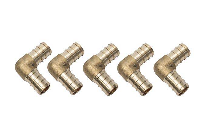 LTWFITTING Lead Free Brass PEX Crimp Fitting 1/2" PEX Elbow (Pack of 5)
