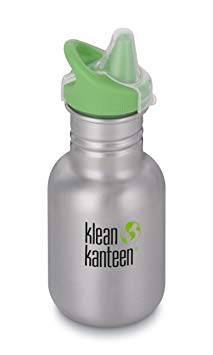 Klean Kanteen 12oz Kid Kanteen Stainless Steel Sippy Bottle with Klean Coat, Single Wall and Leak Resistant Sippy Cap