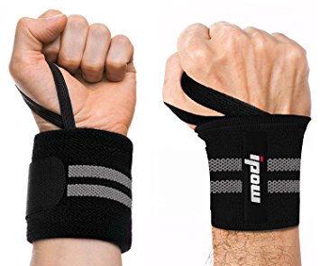 (1 pair) Ipow® Adjustable Weight Lifting Training Wrist Straps Support Braces Wraps Belt Protector for Weightlifting Crossfit Powerlifting Bodybuilding for Women & Men