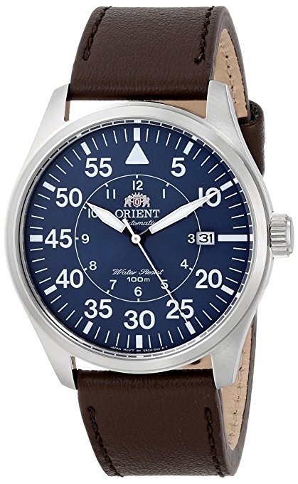 Orient Men's FER2A004D0 Flight Stainless Steel Watch with Calfskin Band