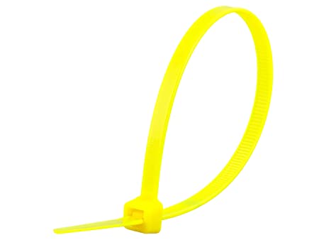 8 Inch Fluorescent Yellow Standard Nylon Cable Tie - 100 Pack