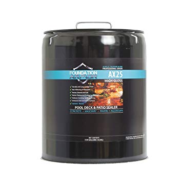 5 Gal. Armor AX25 Clear Wet Look High Gloss Solvent-Based Siloxane Infused Acrylic Concrete, Aggregate, and Paver Water Repellent Sealer by Foundation Armor