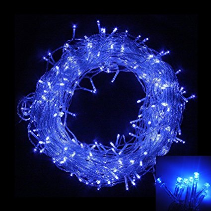 Blinngo 8 Modes LED Waterproof String Light, 30M 98ft 200LED Fairy Lights for Indoor, Outdoor, Yard, Garden, Path, Chrismas, Landscape, Wedding, Party, Holiday Decoration (Blue)