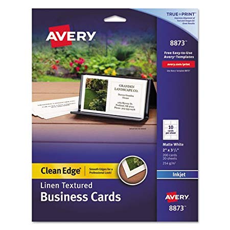 Avery 628608 Linen Textured 2-sided Clean Edge Business Card - 200 PK