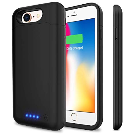 Battery Case for iPhone 7 8, Boanv 6000mAh Portable Protective Charging Case for iPhone 8/7 (4.7 inch) Rechargeable Extended Battery Charger Case with 200% Extra Battery Life -Black